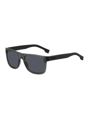 New Authentic Hugo Boss Men's Black with Grey Square Acetate Sunglasses